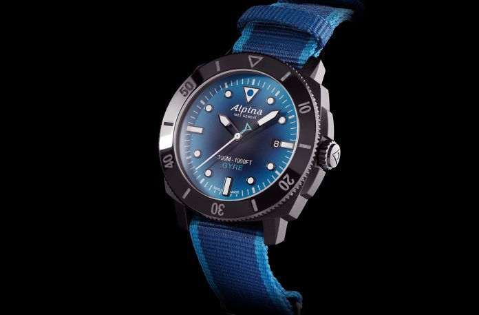 Une montre de plongée Alpina au boîtier composite à base de filets marins