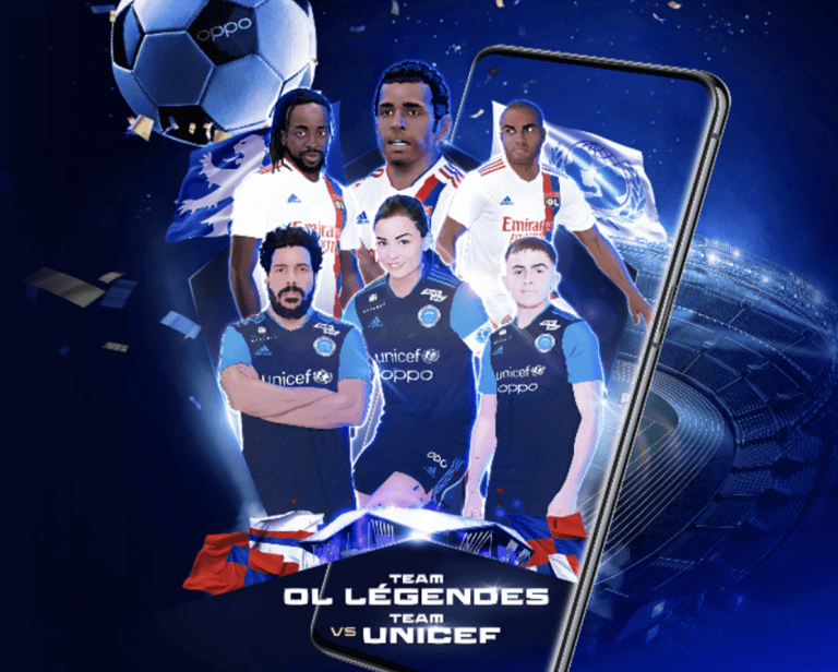 OPPO, partenaire majeur du Match des Héros organisé par l’UNICEF et l’OL