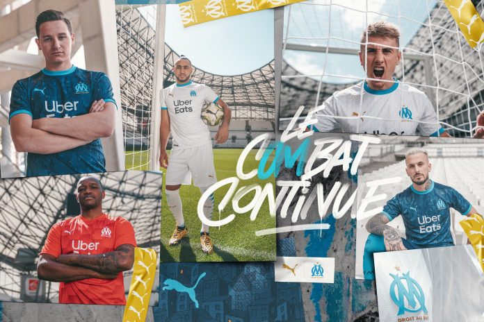 Nouveaux maillots PUMA Football pour l'OM : « cOMbat continue »