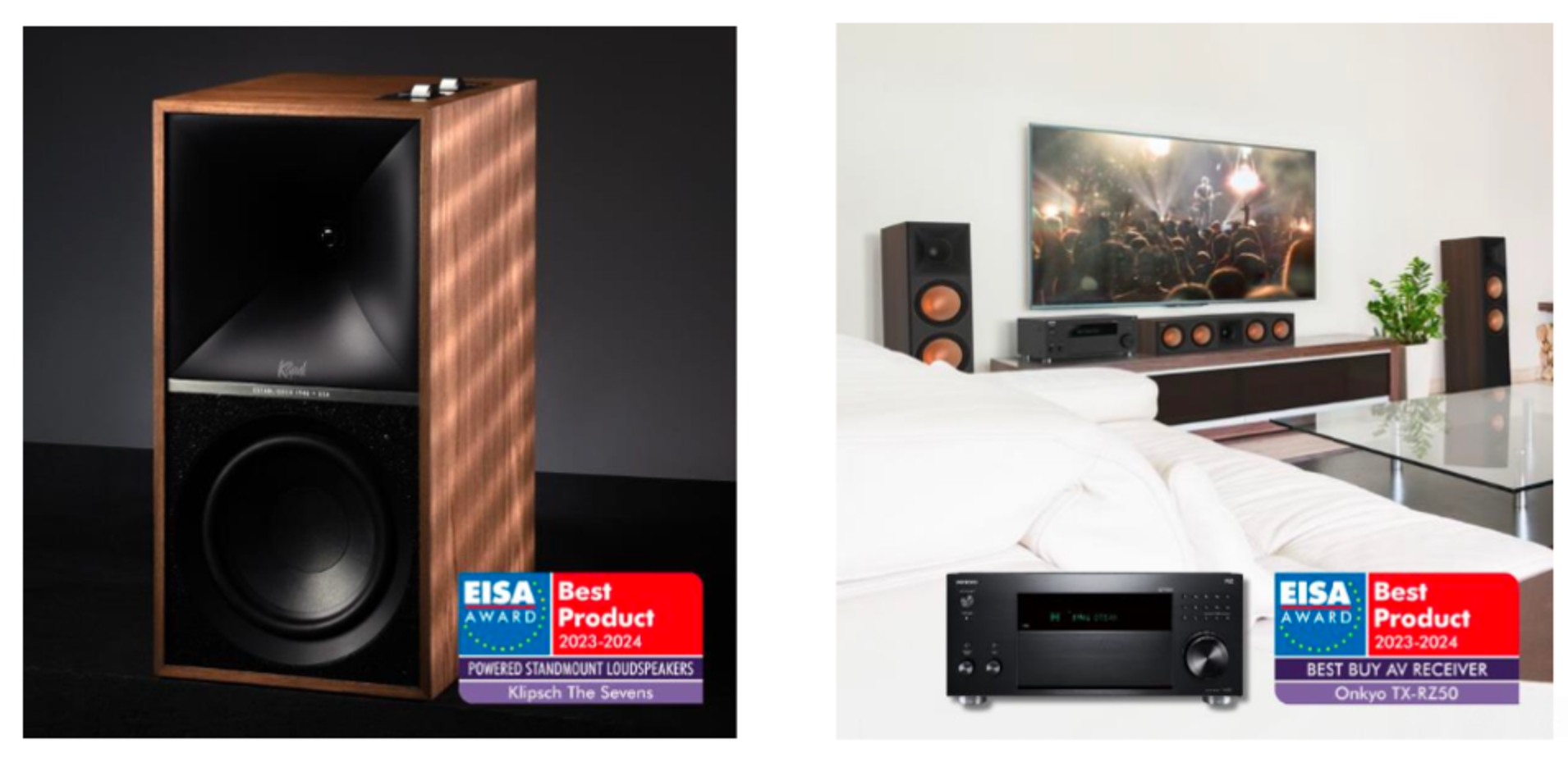 Two EISA awards for Klipsch and Onkyo
