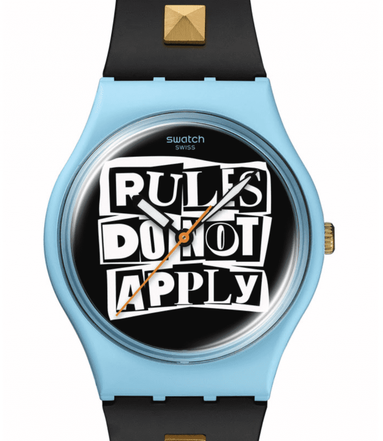 Swatch NO RULES, esprit punk
