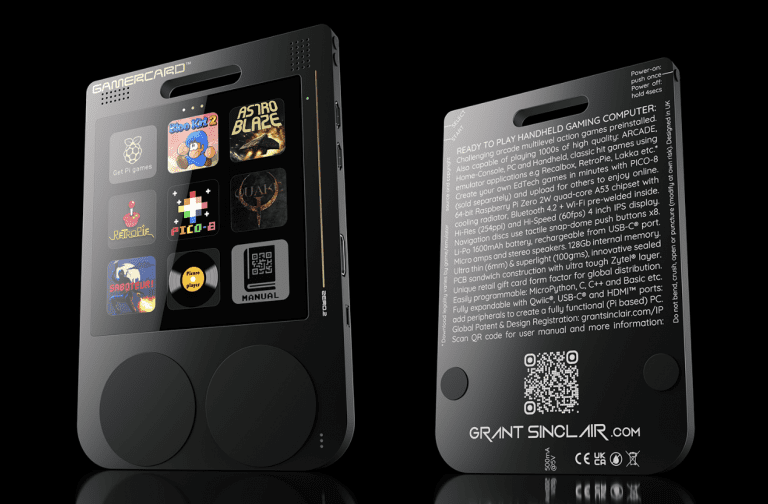 Un autre Sinclair pourra révolutionner le jeu vidéo avec la GamerCard, équipée d’un processeur Pi