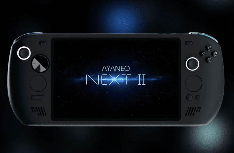 La console portable de jeu Next II d’Ayaneo est dotée d’un immense écran OLED de 9 pouces